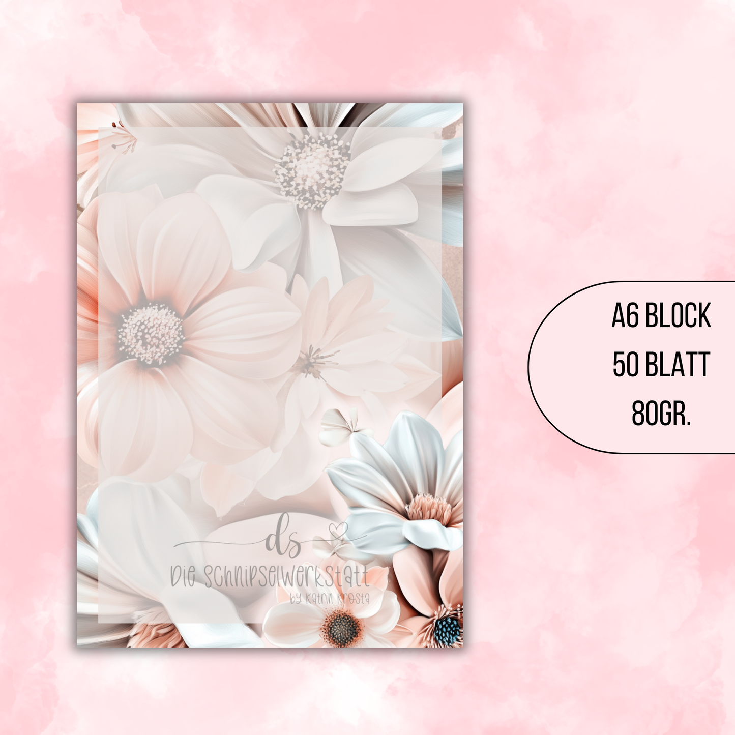 A6 Block - Blume Lachs/Rose