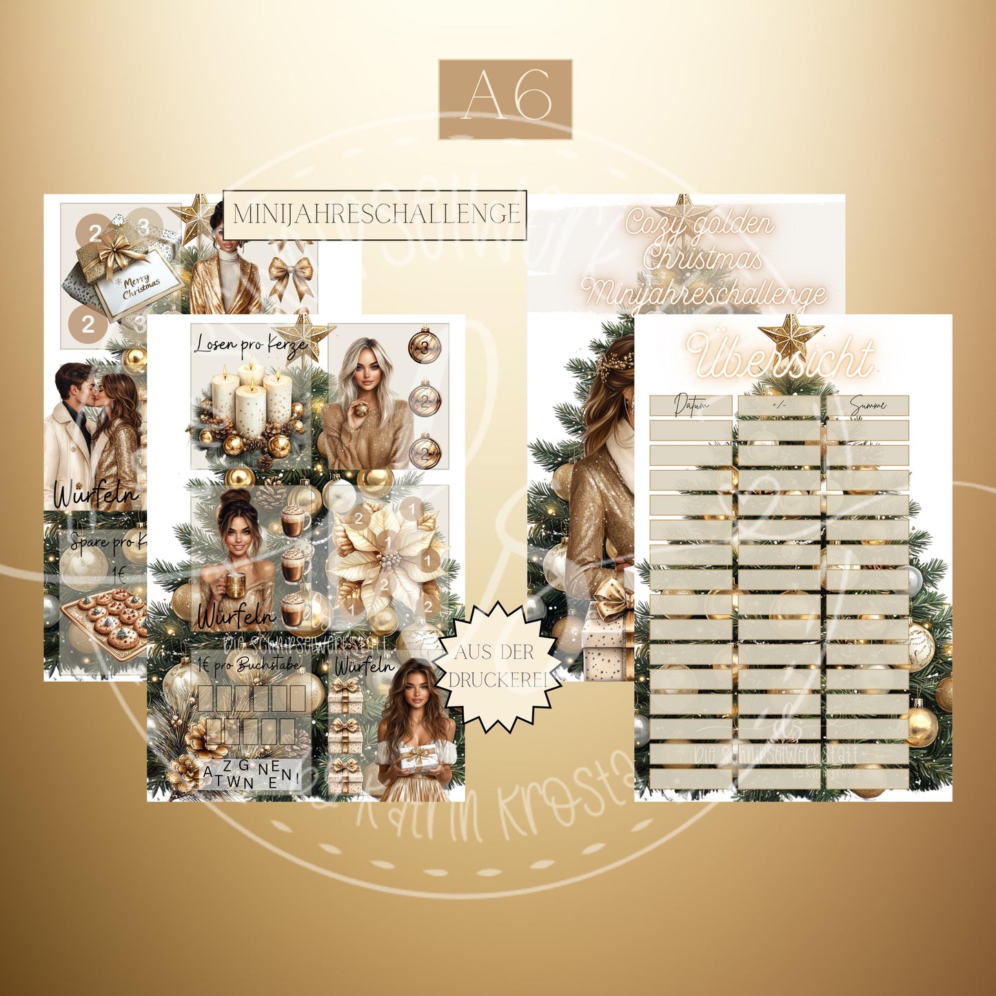 MInijahreschallenge "Cozy golden Christmas" A6